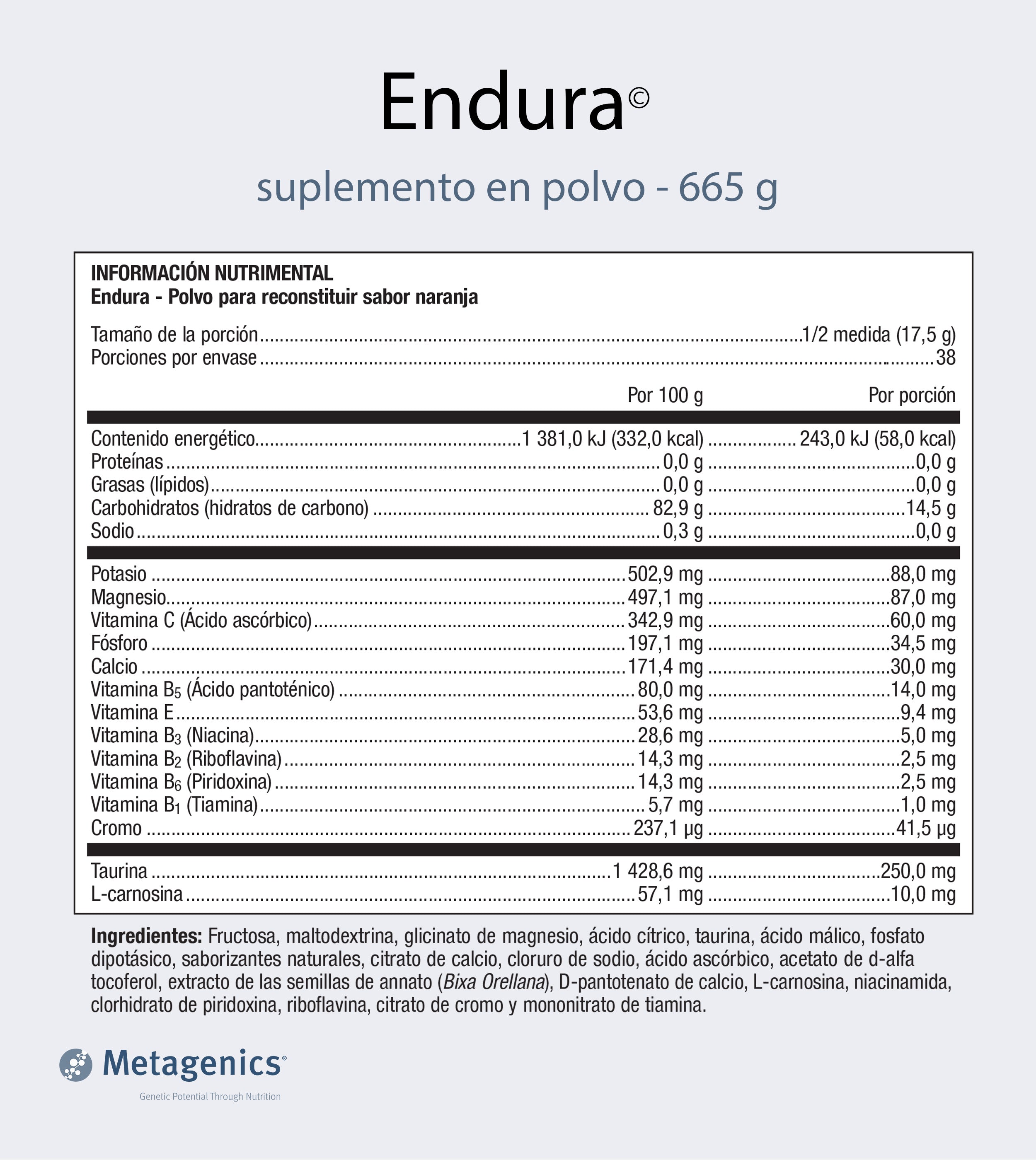 Endura Sabor Naranja
